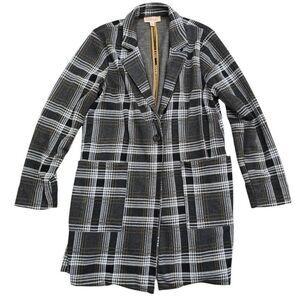 Philosophy Long Blazer Jacket Women's Large Gray‎ Notch Single Breasted Stretch